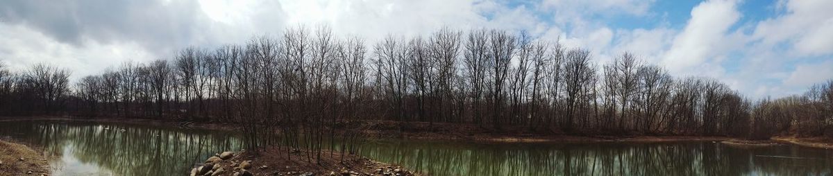 Panoramic view of lake against sky