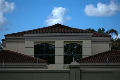 Low angle view of building against sky