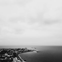 High angle view of calm sea against the sky