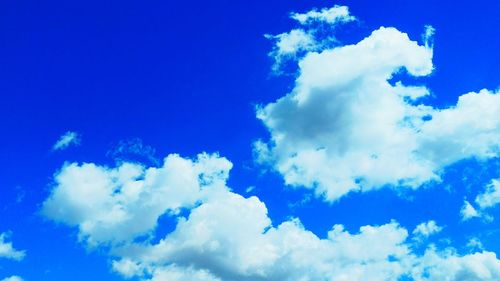 Low angle view of clouds in blue sky