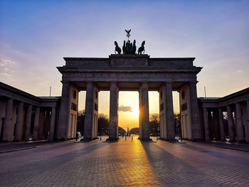 View of statue at sunset