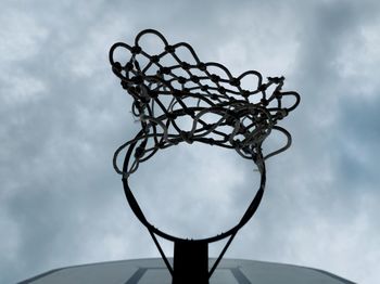 Low angle view of basketball hoop against sky