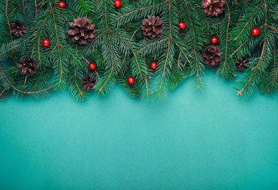 High angle view of christmas tree