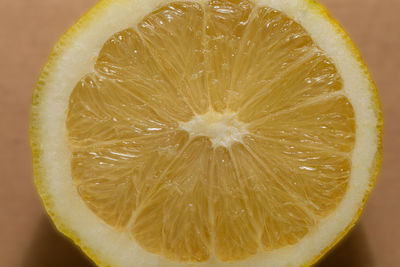 Detail of fresh sliced lemon, ideal for backgrounds or textures