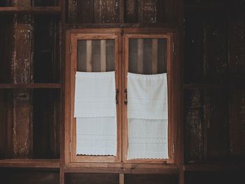 White fabric hanging on window