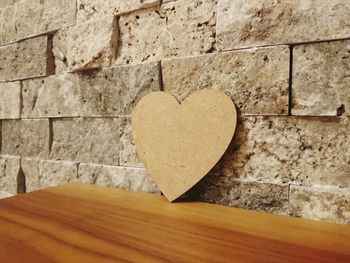 Close-up of heart shape on wall