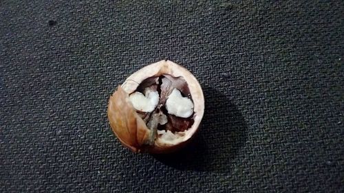 High angle view of apple on table