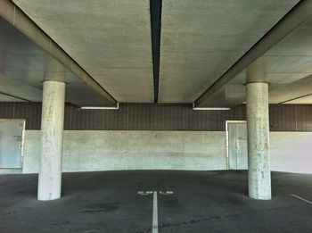 Interior of empty parking lot