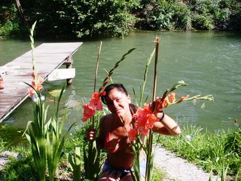 Full length of a young woman in water