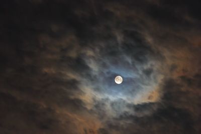 Low angle view of moon in sky