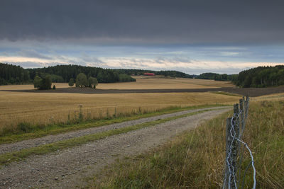 Scenic view of field against sky