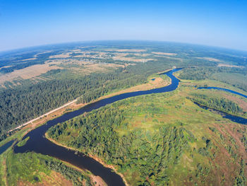 Aerial view of landscape against sky