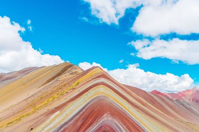 Scenic view of desert against cloudy sky