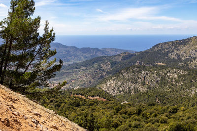 Scenic view at the city soller on balearic island mallorca, spain