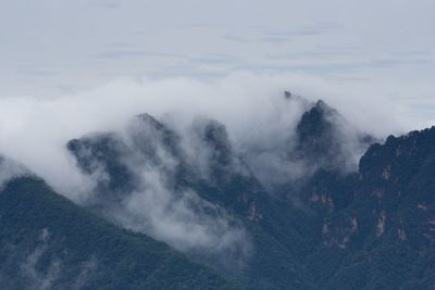 High angle view of mountains against sky