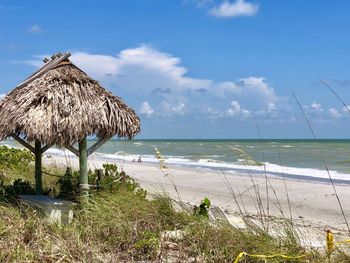 Scenic view of beach against sky