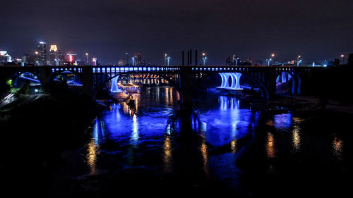 Illuminated city at night