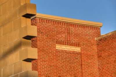 Low angle view of building against clear sky