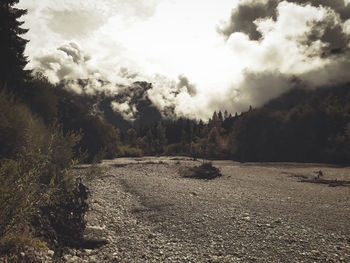 Scenic view of land against sky