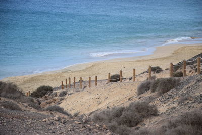 High angle view of beach