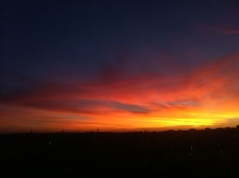 Silhouette landscape at sunset