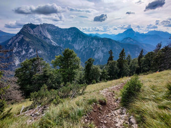 Scenic view of mountains against sky