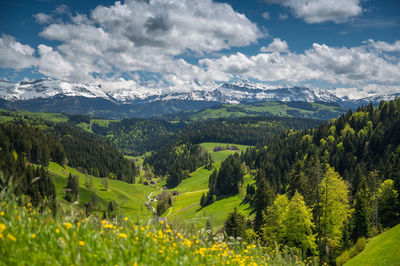 Scenic view of mountains against sky