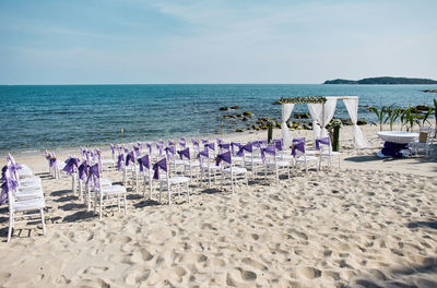 Scenic view of beach against sky