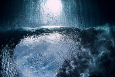 Close-up of water splashing in sea