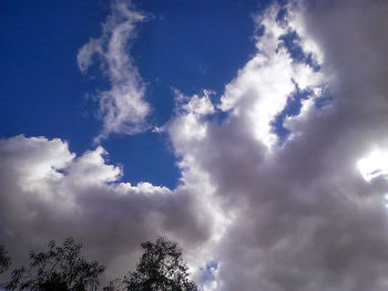 Low angle view of cloudy sky