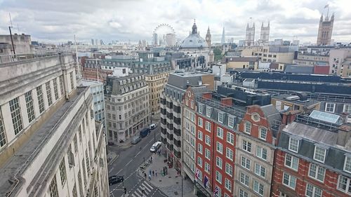 High angle view of city