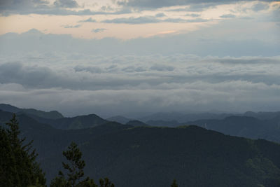 Scenic view of mountains against sky