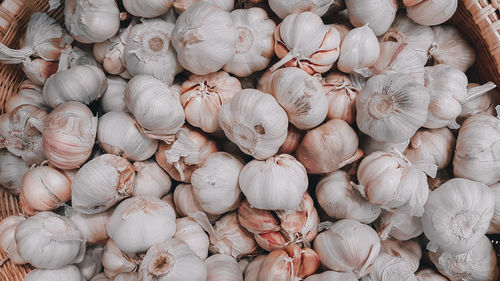 Full frame shot of onions for sale at market