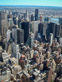 High angle view of buildings in city