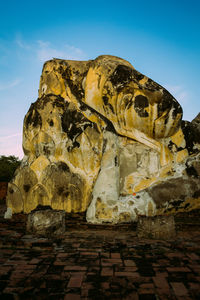 Low angle view of rock formation