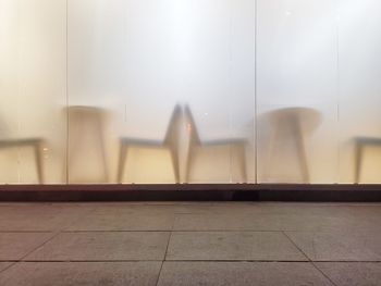 View of building seen through glass window