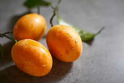 Close-up of tomatoes on table