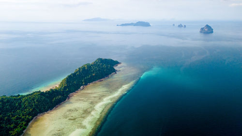 Aerial view of sea against sky