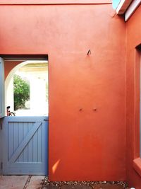 Closed door of building