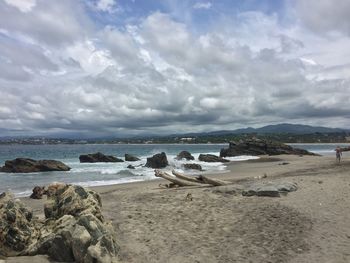 Scenic view of beach against sky