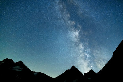 Milky way over the swiss alps near the susten pass switzerland