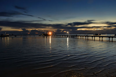 Scenic view of sea against sky at sunset