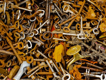 Full frame shot of old keys