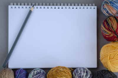 High angle view of multi colored pencils on table