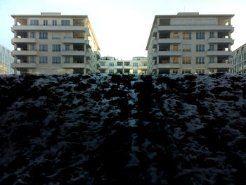 Low angle view of buildings in city