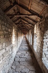 Empty corridor in old building