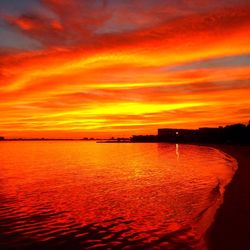 Scenic view of sea at sunset