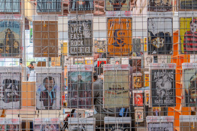 Reflection of buildings on street in city