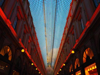 Low angle view of illuminated building