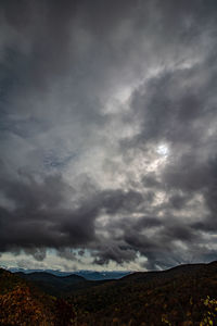 Storm clouds over landscape